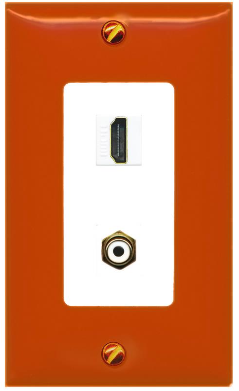 RiteAV HDMI RCA-Orange/White Wall Plate [Orange/White]