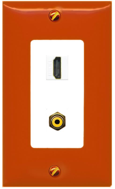 RiteAV HDMI RCA-YELLOW Wall Plate [Orange/White]