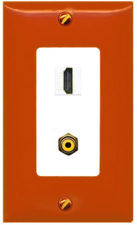 RiteAV HDMI RCA-YELLOW Wall Plate [Orange/White]