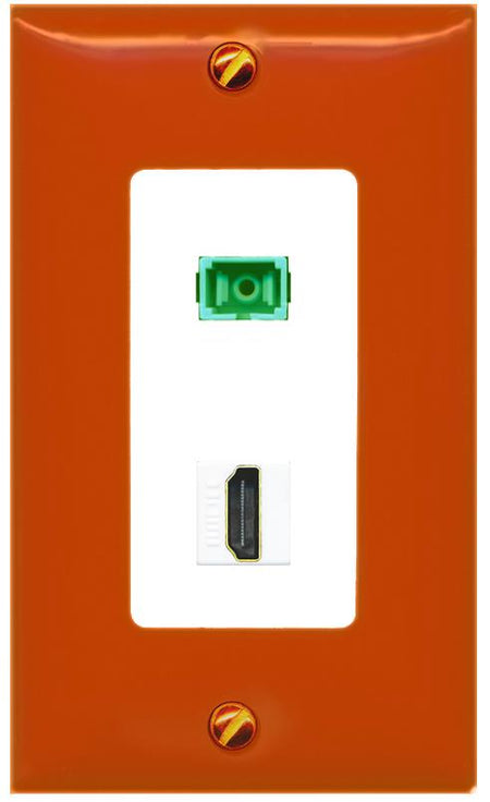 RiteAV HDMI SC-APC-SX Wall Plate [Orange/White]