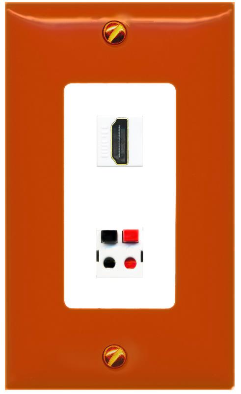 RiteAV HDMI SPEAKER Wall Plate [Orange/White]