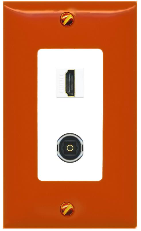 RiteAV HDMI TOSLINK Wall Plate [Orange/White]