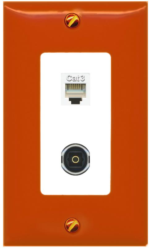 RiteAV PHONE TOSLINK Wall Plate [Orange/White]