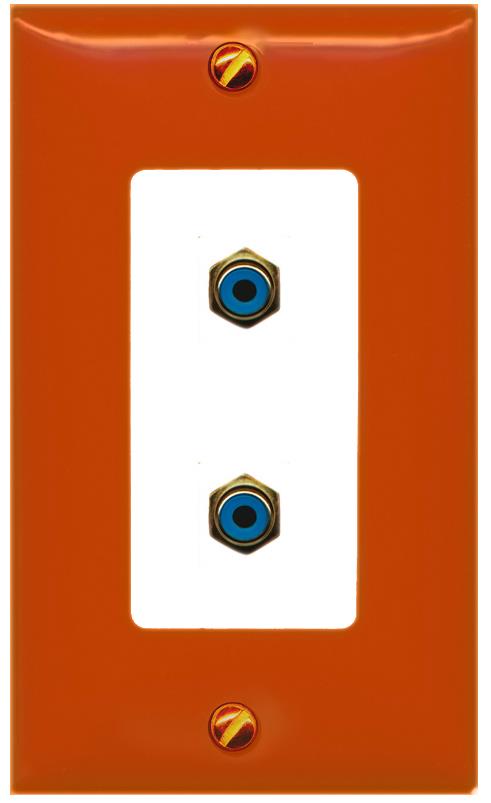 RiteAV 2 RCA-BLUE Wall Plate [Orange/White]