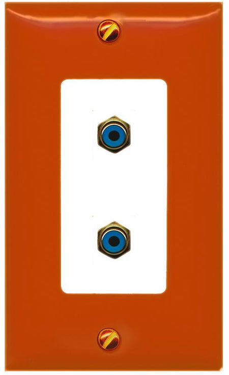 RiteAV 2 RCA-BLUE Wall Plate [Orange/White]