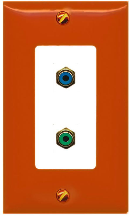 RiteAV RCA-BLUE RCA-GREEN Wall Plate [Orange/White]