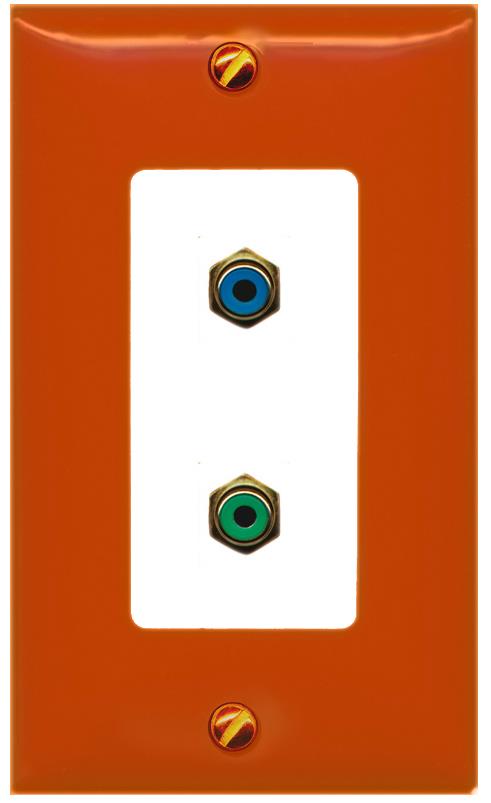 RiteAV RCA-BLUE RCA-GREEN Wall Plate [Orange/White]