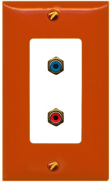 RiteAV RCA-BLUE RCA-RED Wall Plate [Orange/White]