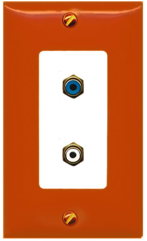 RiteAV RCA-BLUE RCA-Orange/White Wall Plate [Orange/White]