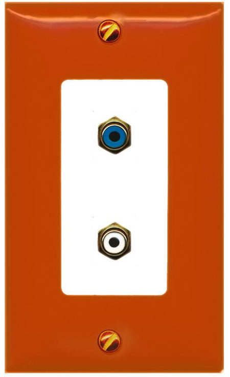 RiteAV RCA-BLUE RCA-Orange/White Wall Plate [Orange/White]