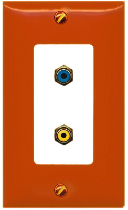 RiteAV RCA-BLUE RCA-YELLOW Wall Plate [Orange/White]