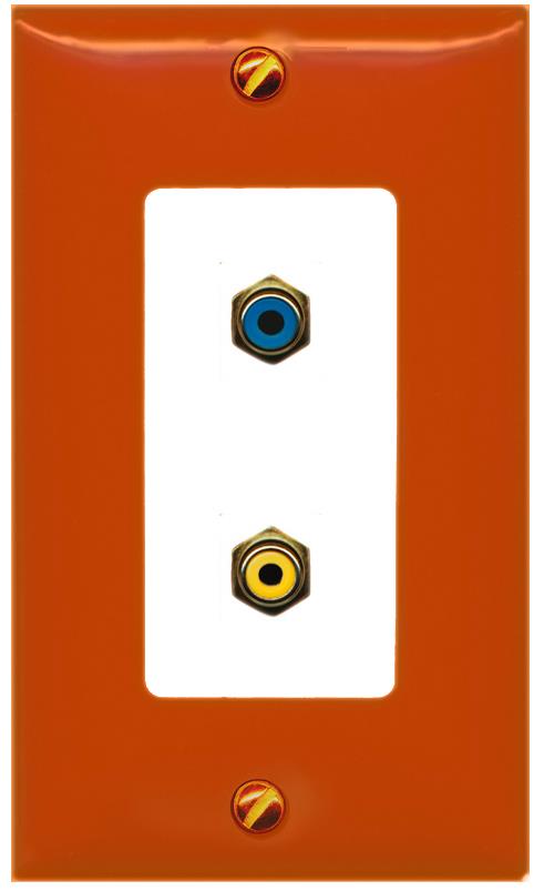 RiteAV RCA-BLUE RCA-YELLOW Wall Plate [Orange/White]