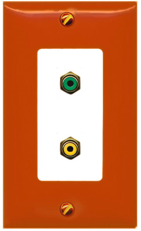 RiteAV RCA-GREEN RCA-YELLOW Wall Plate [Orange/White]