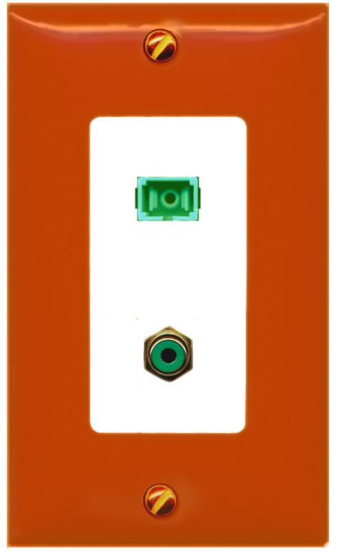 RiteAV RCA-GREEN SC-APC-SX Wall Plate [Orange/White]