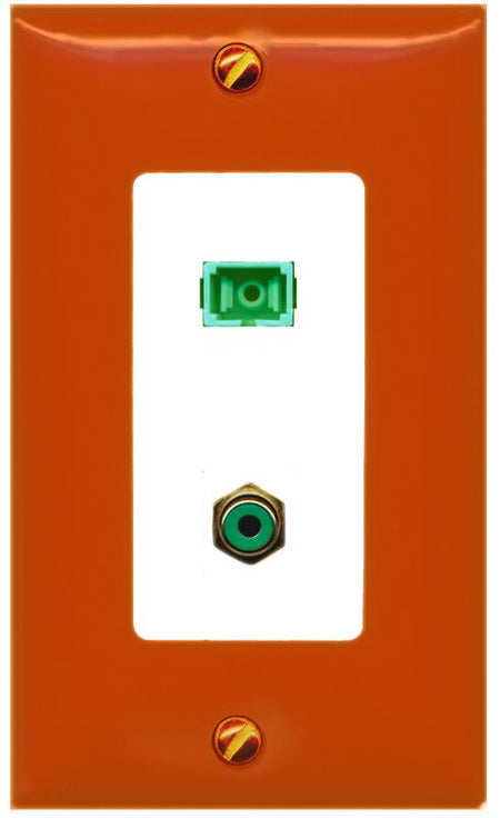 RiteAV RCA-GREEN SC-APC-SX Wall Plate [Orange/White]