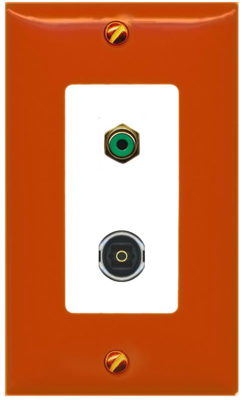 RiteAV RCA-GREEN TOSLINK Wall Plate [Orange/White]