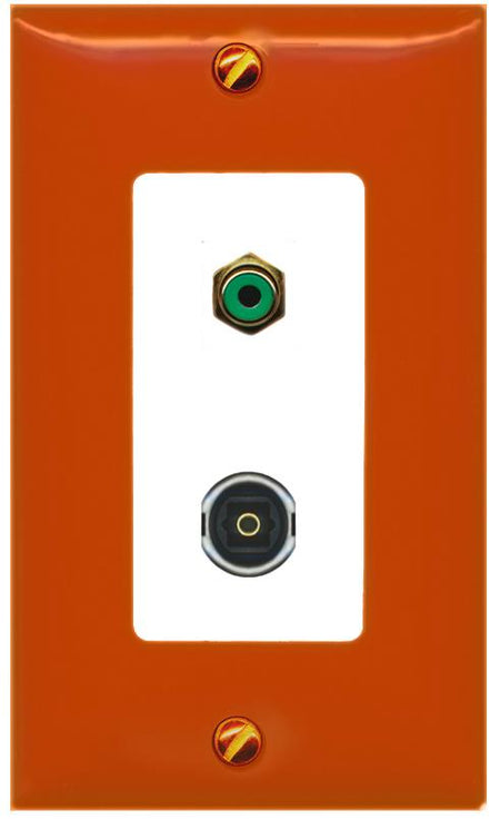 RiteAV RCA-GREEN TOSLINK Wall Plate [Orange/White]