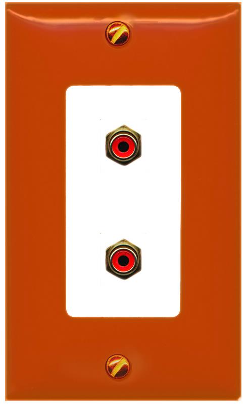 RiteAV 2 RCA-RED Wall Plate [Orange/White]
