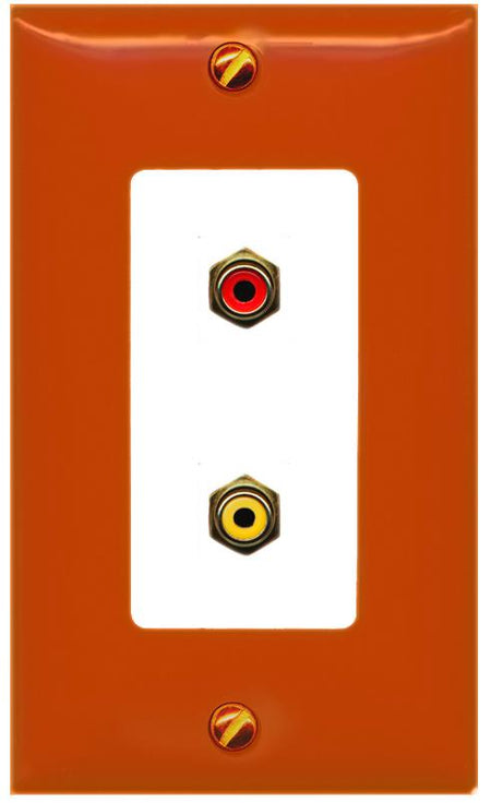 RiteAV RCA-RED RCA-YELLOW Wall Plate [Orange/White]