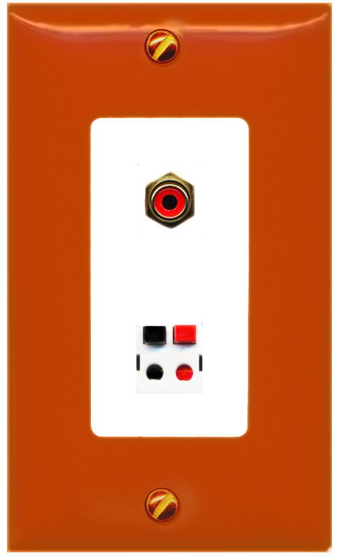 RiteAV RCA-RED SPEAKER Wall Plate [Orange/White]