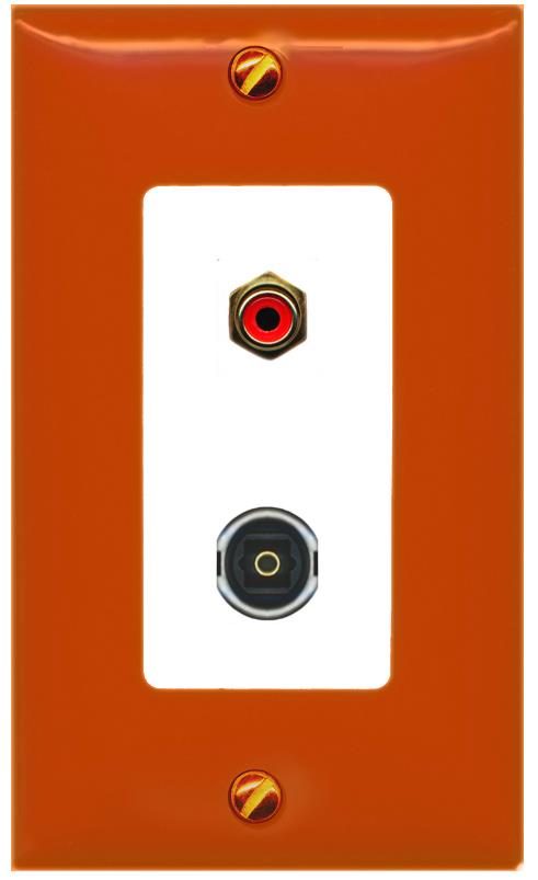 RiteAV RCA-RED TOSLINK Wall Plate [Orange/White]