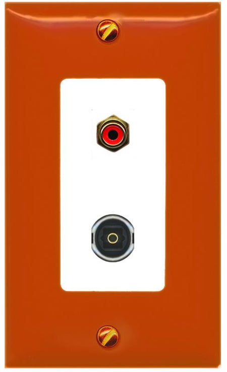 RiteAV RCA-RED TOSLINK Wall Plate [Orange/White]