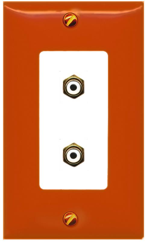 RiteAV 2 RCA-Orange/White Wall Plate [Orange/White]