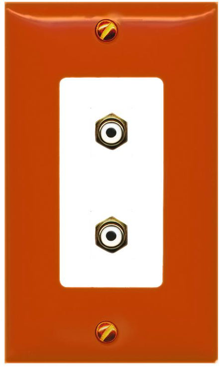 RiteAV 2 RCA-Orange/White Wall Plate [Orange/White]