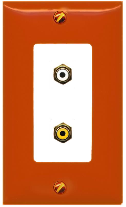 RiteAV RCA-Orange/White RCA-YELLOW Wall Plate [Orange/White]