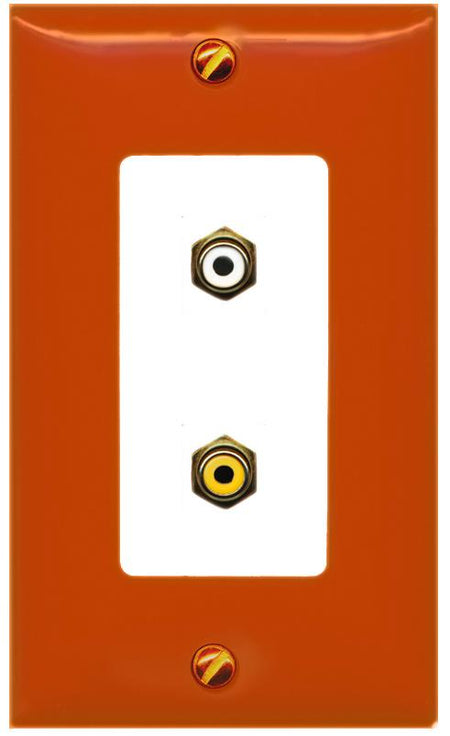 RiteAV RCA-Orange/White RCA-YELLOW Wall Plate [Orange/White]