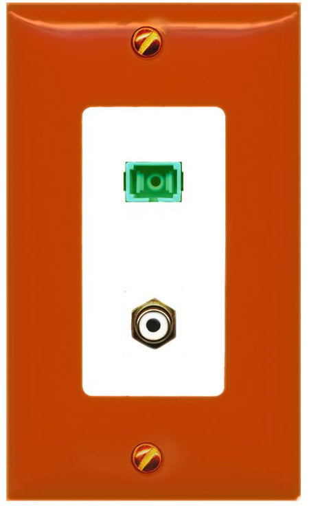 RiteAV RCA-Orange/White SC-APC-SX Wall Plate [Orange/White]