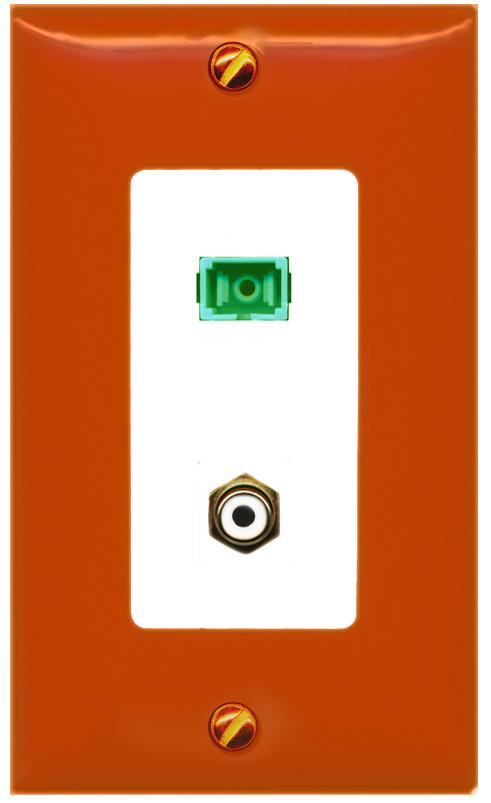 RiteAV RCA-Orange/White SC-APC-SX Wall Plate [Orange/White]