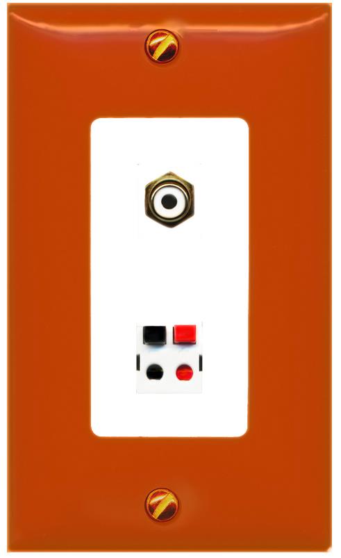 RiteAV RCA-Orange/White SPEAKER Wall Plate [Orange/White]