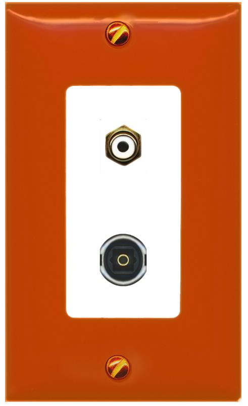 RiteAV RCA-Orange/White TOSLINK Wall Plate [Orange/White]