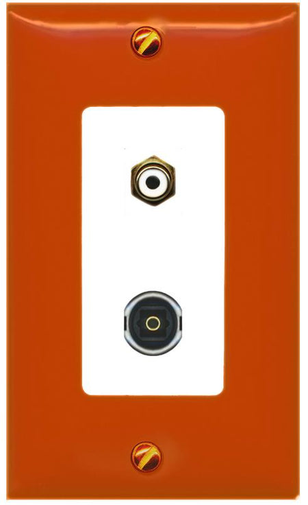 RiteAV RCA-Orange/White TOSLINK Wall Plate [Orange/White]