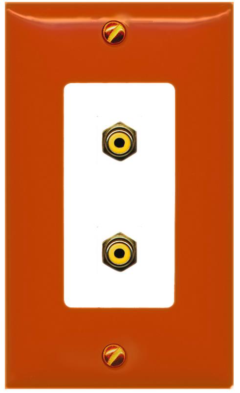 RiteAV 2 RCA-YELLOW Wall Plate [Orange/White]