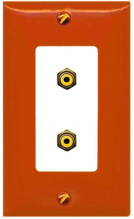 RiteAV 2 RCA-YELLOW Wall Plate [Orange/White]