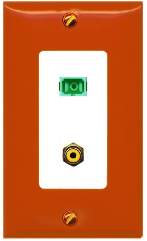 RiteAV RCA-YELLOW SC-APC-SX Wall Plate [Orange/White]