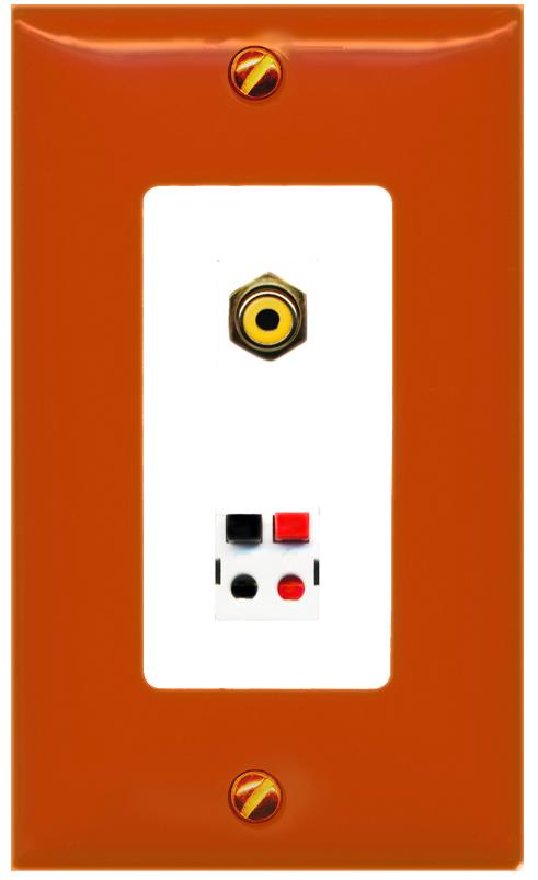 RiteAV RCA-YELLOW SPEAKER Wall Plate [Orange/White]