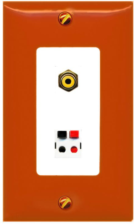 RiteAV RCA-YELLOW SPEAKER Wall Plate [Orange/White]