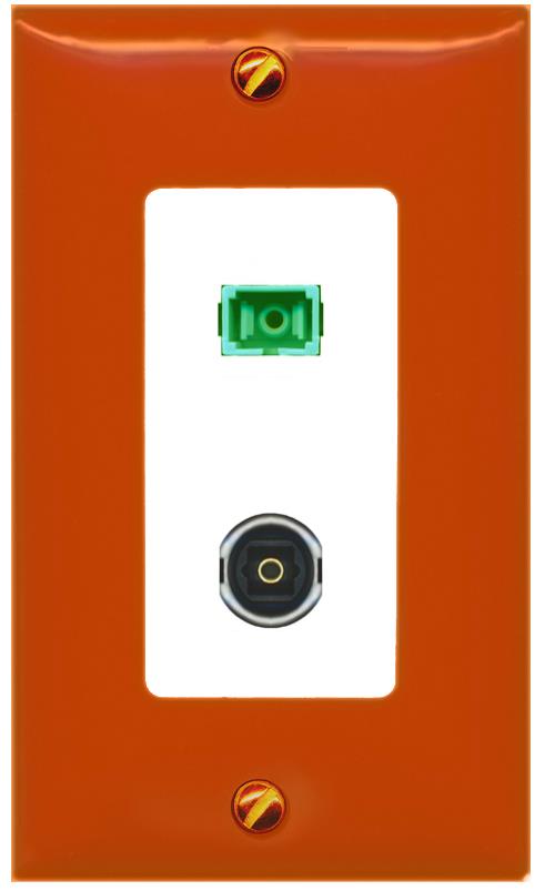 RiteAV SC-APC-SX TOSLINK Wall Plate [Orange/White]