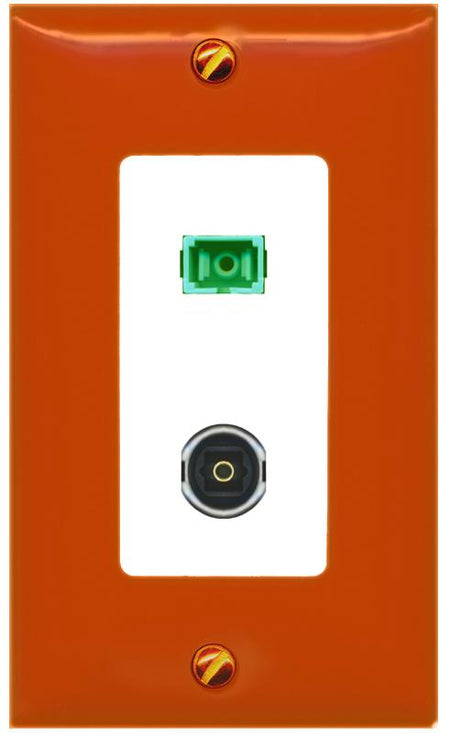 RiteAV SC-APC-SX TOSLINK Wall Plate [Orange/White]