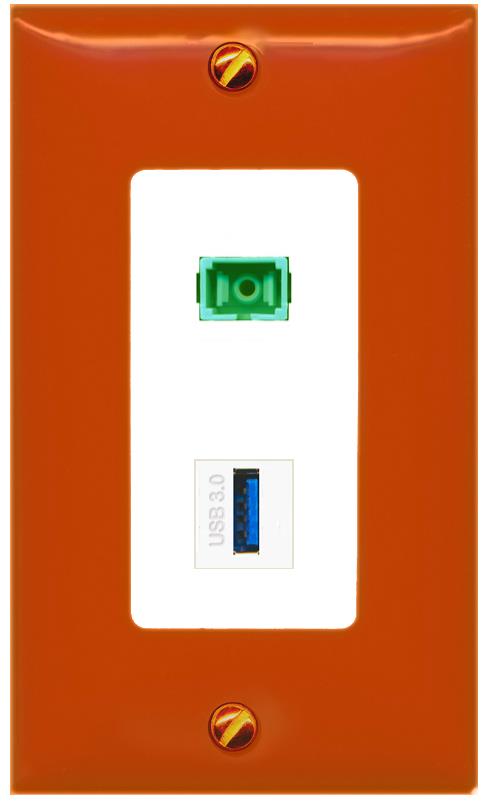 RiteAV SC-APC-SX USB-3 Wall Plate [Orange/White]