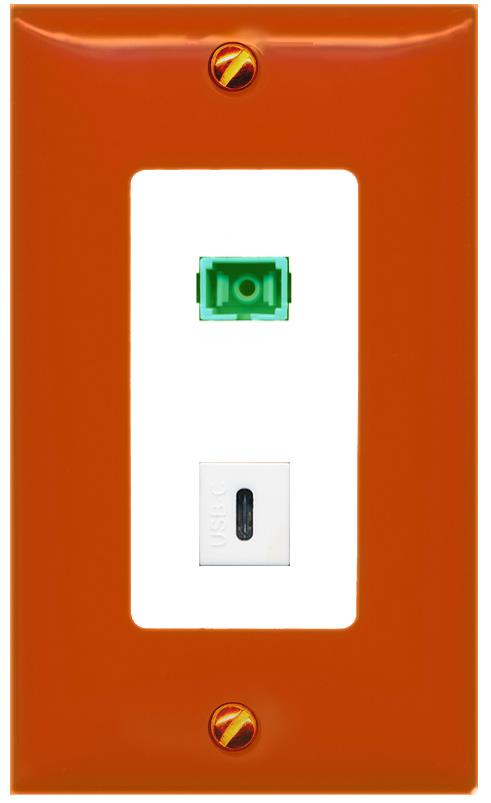 RiteAV SC-APC-SX USBC Wall Plate [Orange/White]