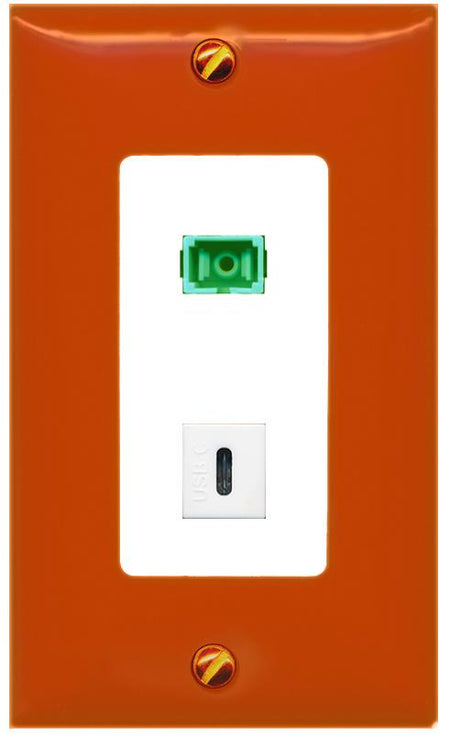 RiteAV SC-APC-SX USBC Wall Plate [Orange/White]