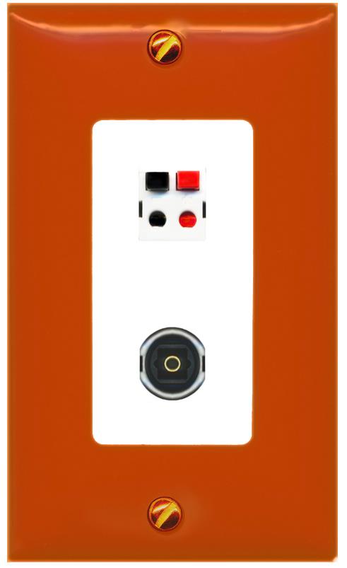 RiteAV SPEAKER TOSLINK Wall Plate [Orange/White]