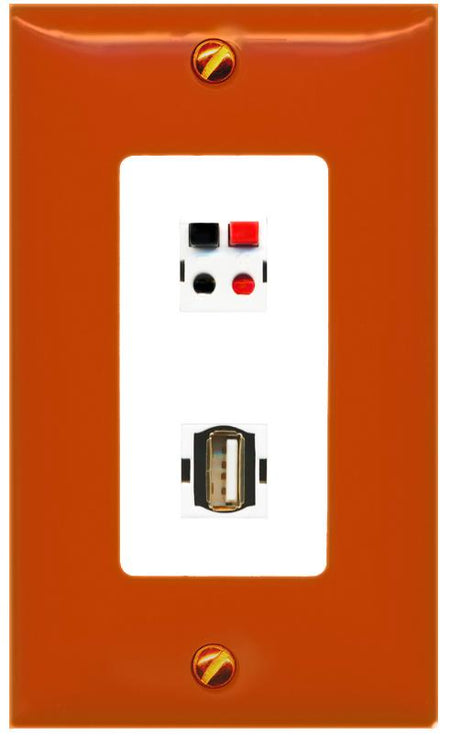 RiteAV SPEAKER USB2 Wall Plate [Orange/White]