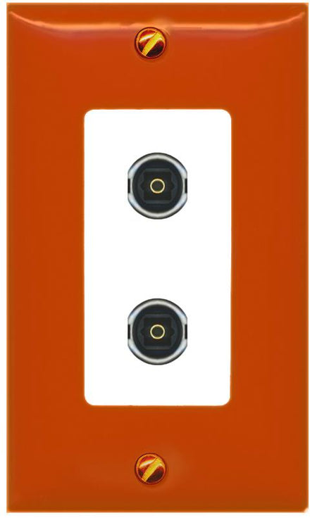 RiteAV 2 TOSLINK Wall Plate [Orange/White]