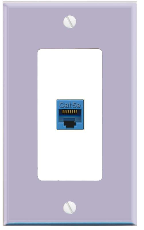 RiteAV CAT5E-BLUE Wall Plate [Lavendar-White]