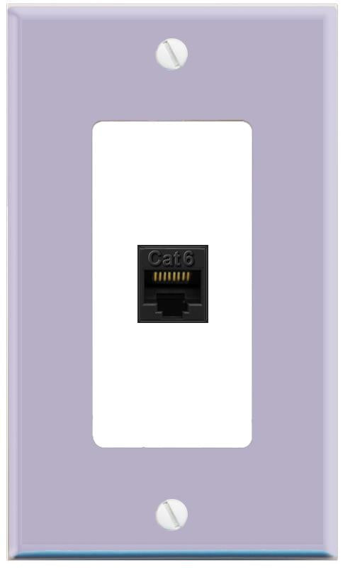 RiteAV CAT6-BLACK Wall Plate [Lavendar-White]